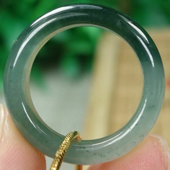 Certified Icy Green 100% Natural A jadeite jade Ring 戒指 USA.6.9# - Picture 12 of 12
